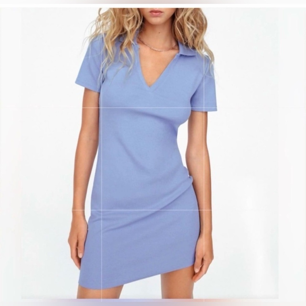 Zara Polo Tennis v neck Blue Mini Dress